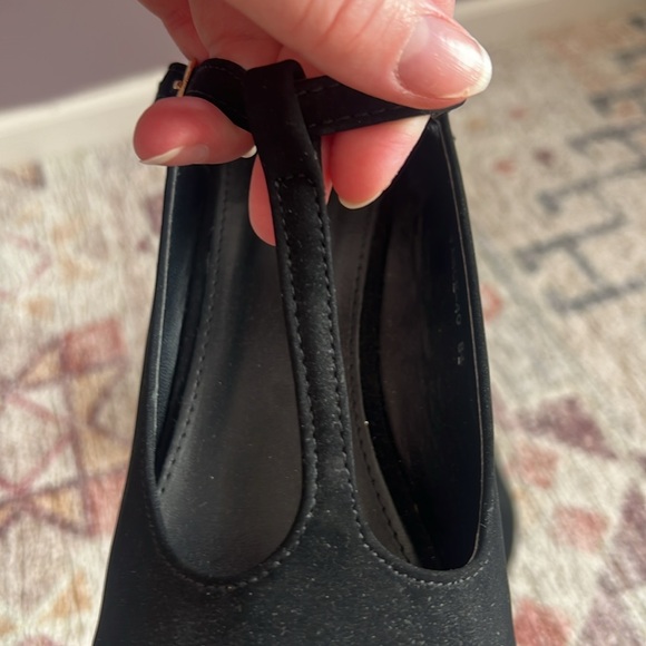 Wedge T Strap Black Soft Top Moda Size 8.5 - Picture 13 of 16